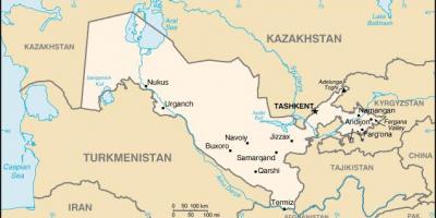 Kort af Úsbekistan borgir